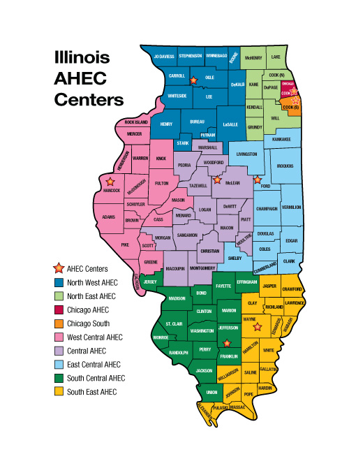 Illinois AHEC Centers Map