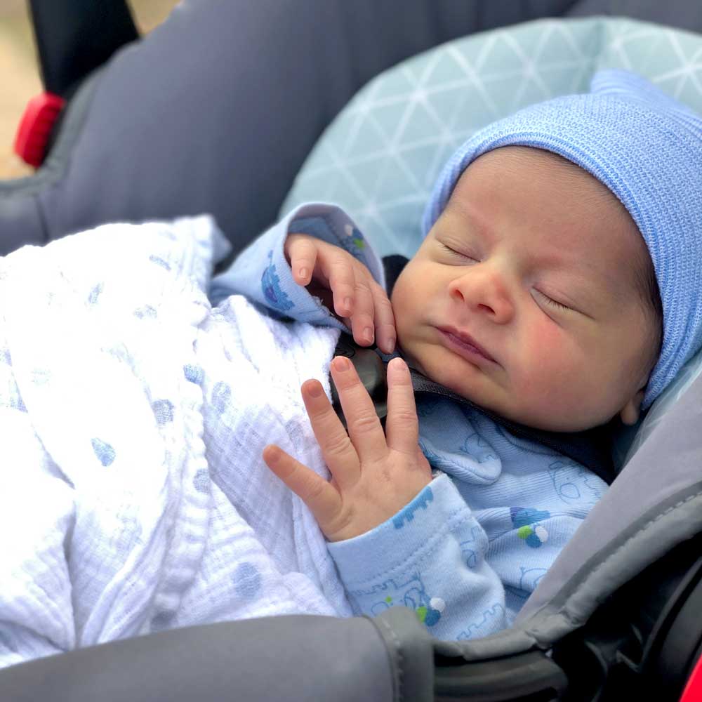 Newborn in carseat